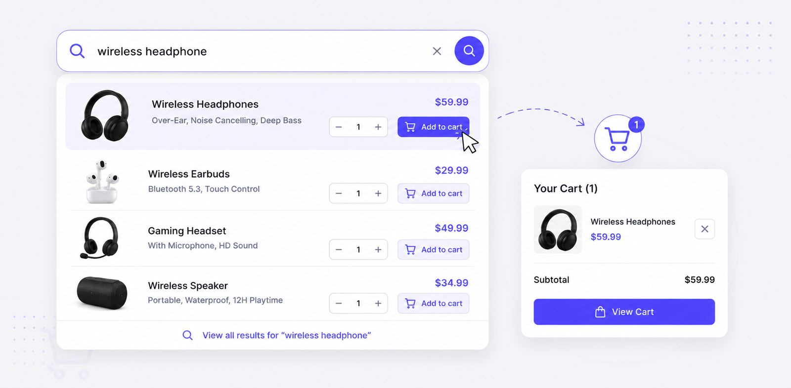 Add to Cart from Search Results