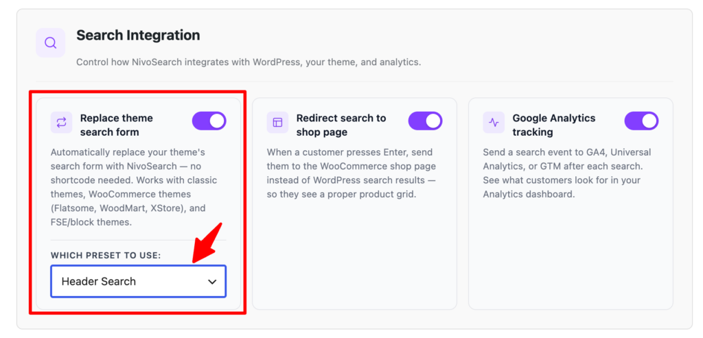 Choose a Search Preset