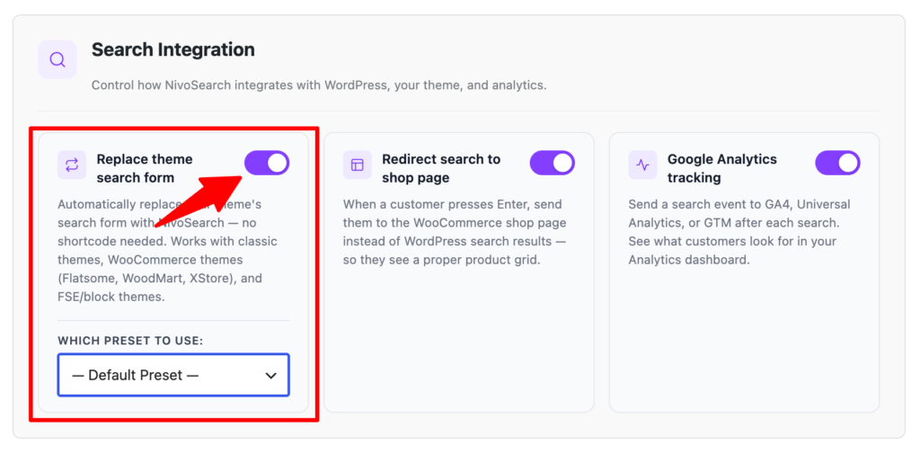 Enable Replace Theme Search