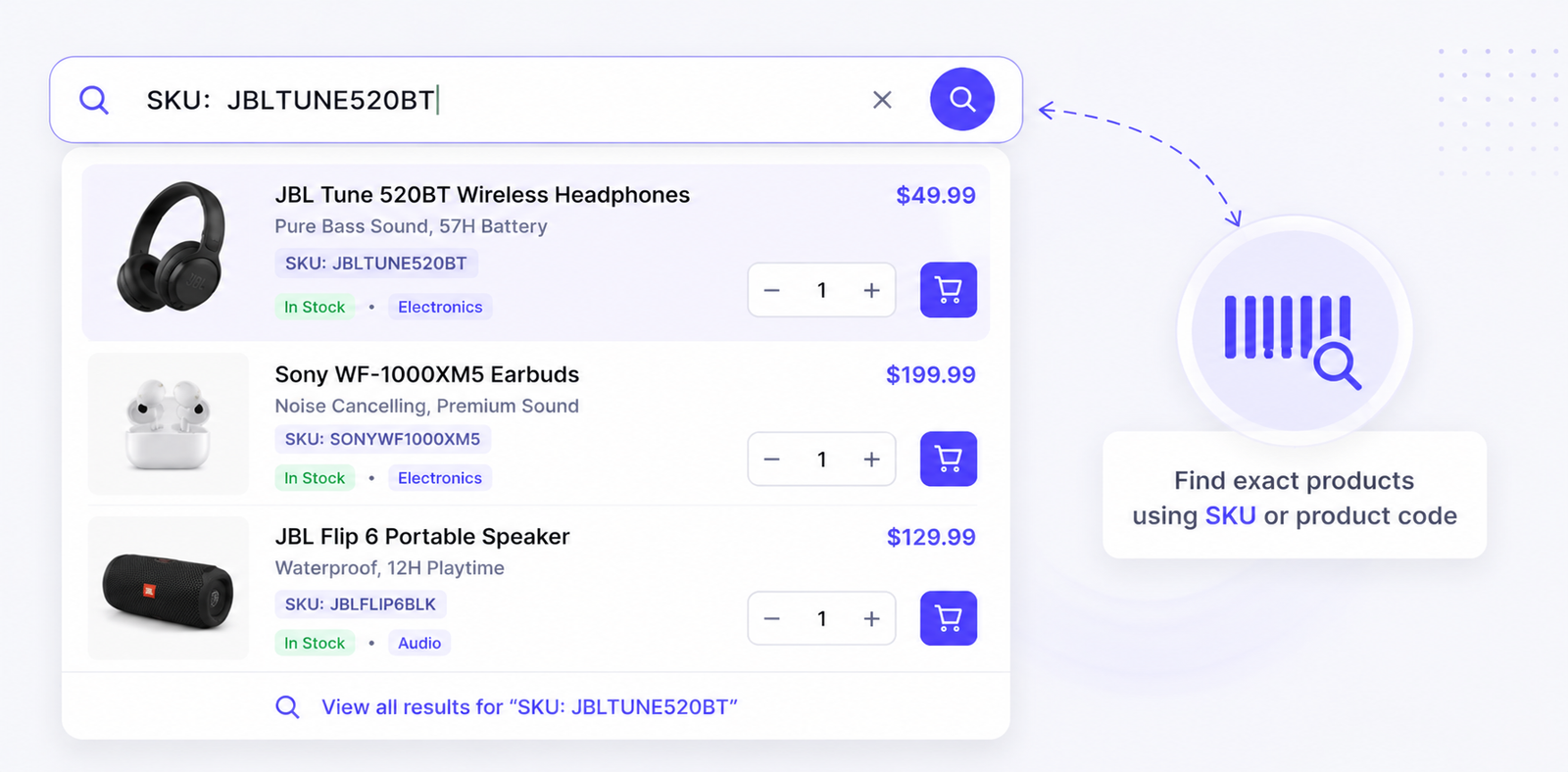 Search by SKU